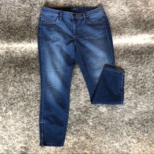 Loft Modern Ankle Skinny Jeans 8P Zipper Hem